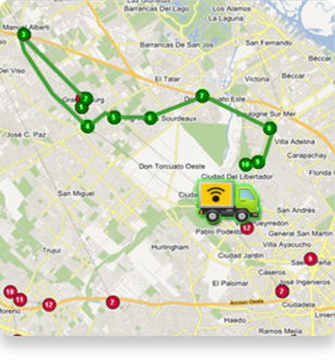 visualización de rutas